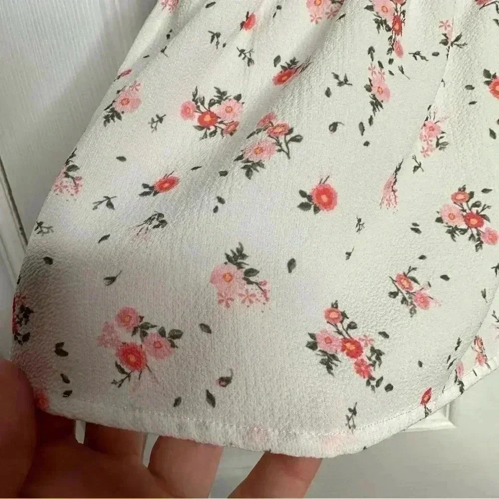 Ardene  Peplum Top White/Pink/Red Floral Size Large - Picture 6 of 16